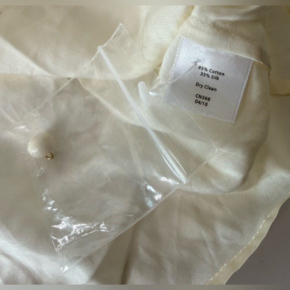 Talbots‎ Top Blouse Womens Plus Size 24W Ruffle Neck Sheer Ivory Career Silk New - Picture 9 of 10